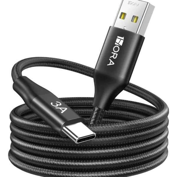 1Hora CAB264 | 3A Braided USB-A to USB-C Cable, 2 Metre
