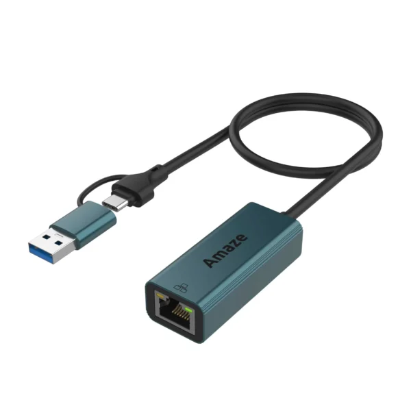 Amaze A425 USB 3.0 & Type-C to RJ45 Adapter — 10/100 Ethernet