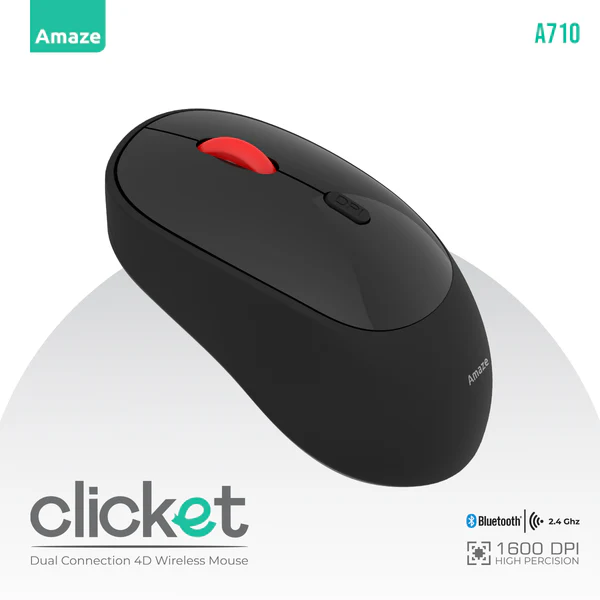 Amaze A710 Clicket — Dual Wireless Mouse with Silent Touch