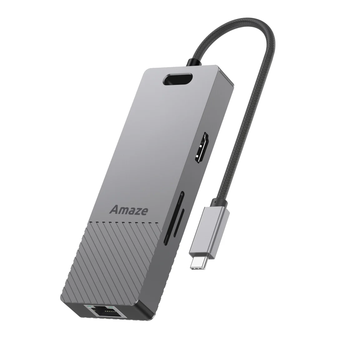 Amaze Hyper Flux A332 — 7-in-1 USB-C Hub with Dual 4K Displays