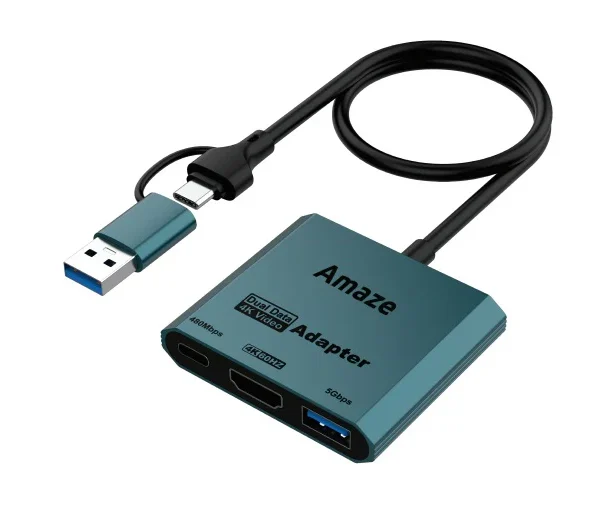 Amaze A315 Black USB-C Hub – 4K HDMI, USB 3.0 & Type-C PD