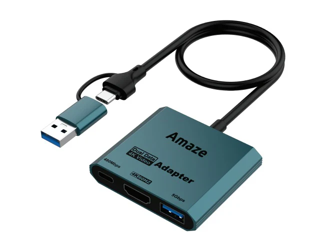 Amaze A315 Black USB-C Hub – 4K HDMI, USB 3.0 & Type-C PD