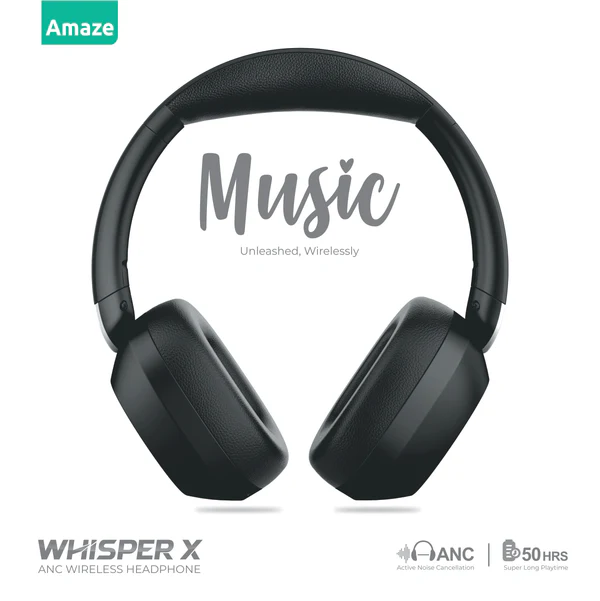 Amaze A655 Whisper-X — 50-Hour ANC Wireless Headphones