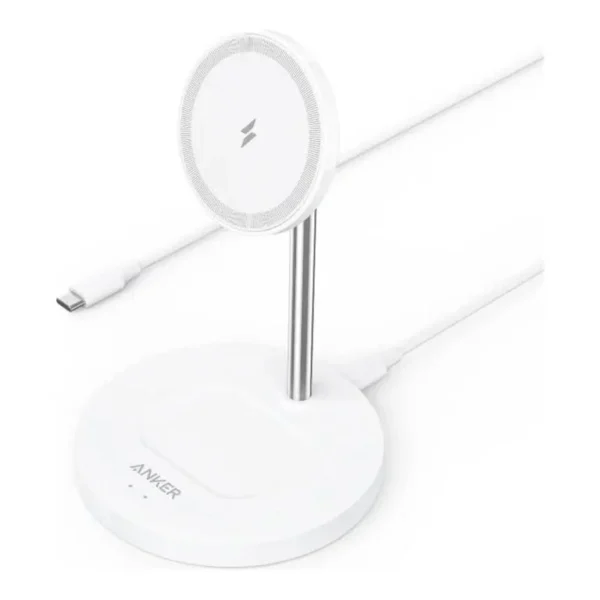 Anker A2543 PowerWave Magnetic 2-in-1 Stand Lite — Upright MagSafe Charger