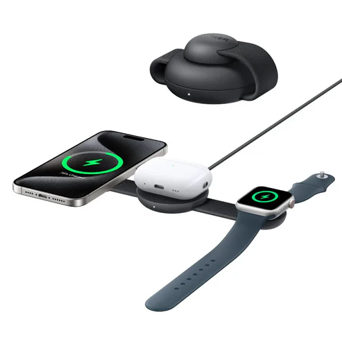 Anker MagGo B25M8 Foldable Qi2 15W 3-in-1 Wireless Pad – MagSafe