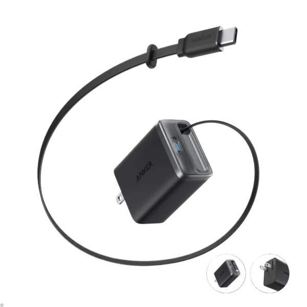 Anker Nano A2658 35W Charger — Dual USB-C Ports and Retractable InstaCord