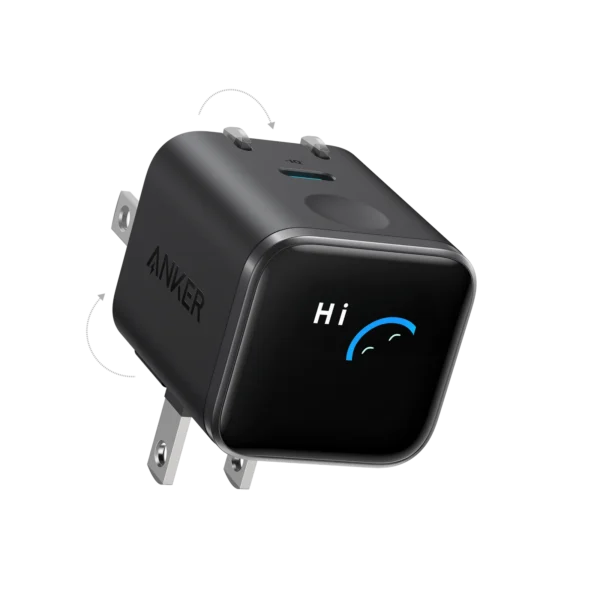 Anker Nano A121D Wall Charger — 45W GaN with Live Power Readout & Foldable Plugs