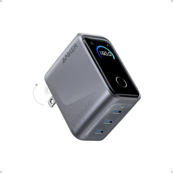 Anker Prime A2687 – 160W 3-Port USB-C Charger with Smart Display (CN)