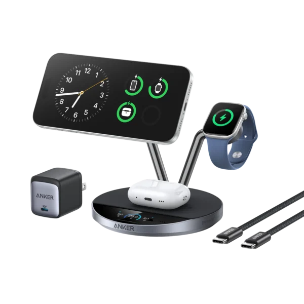 Anker A25X7 Prime MagGo AirCool 25W Qi2 — 3-in-1 Dock Stand Charging Station