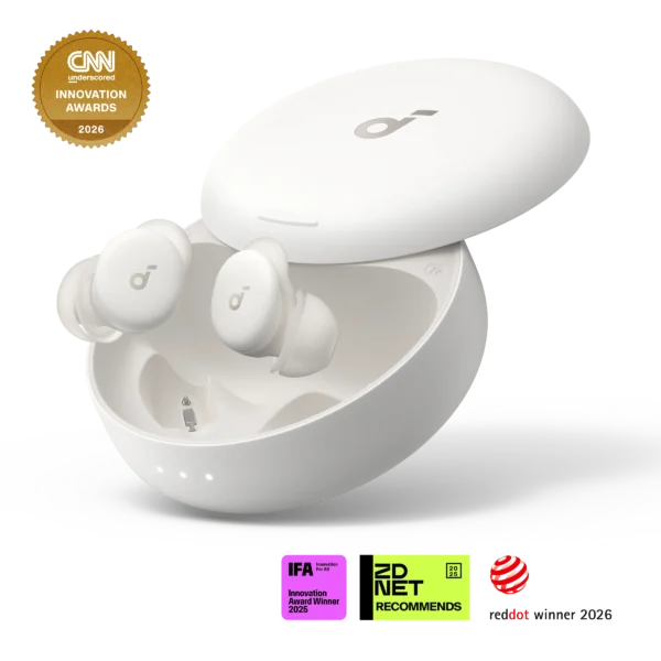Anker Soundcore Sleep A30 (Moonlit White) | Side-Sleep Friendly Overnight Earbuds