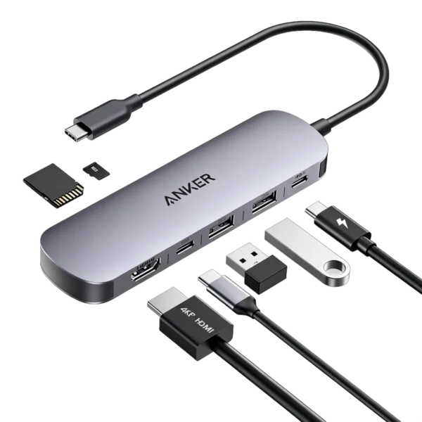 Anker A83D2 7-in-1 USB-C Hub — 4K HDMI, 100W PD, SD/TF Readers