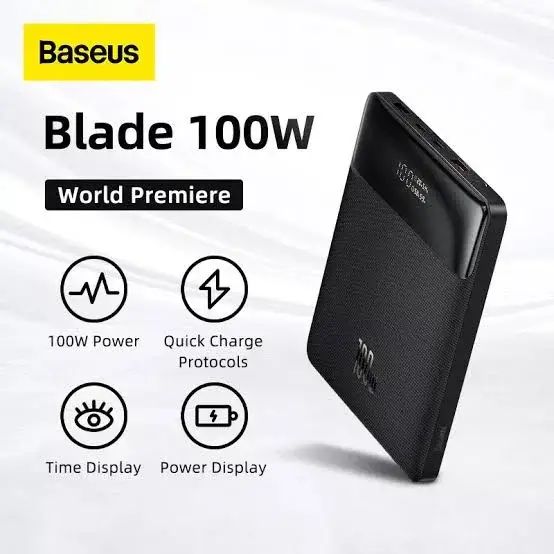 Baseus Blade Series 20000mAh — 100W PD Power Bank with Built-In Cables