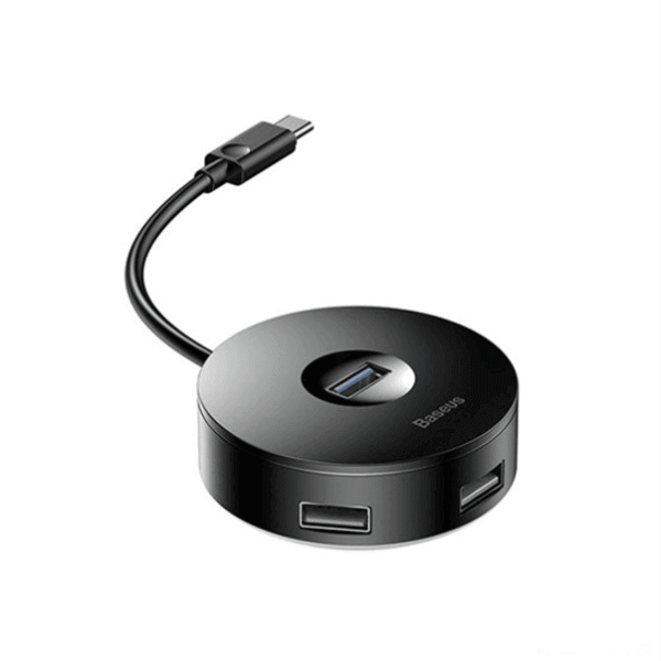 Baseus Airjoy Round Box — Type-C to Four-Port USB Hub with 5Gbps USB 3.0