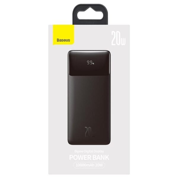Baseus Bipow 10000mAh 20W Digital Display Power Bank — Black