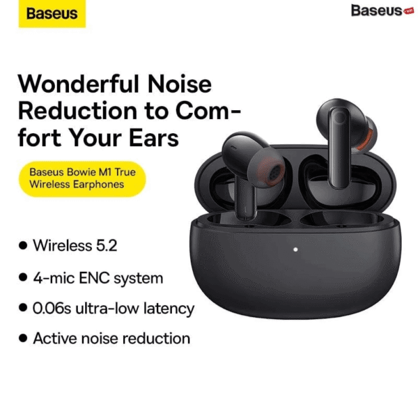 Baseus Bowie MZ10 – Bluetooth 5.2 ANC Earbuds with 4-Mic Calls