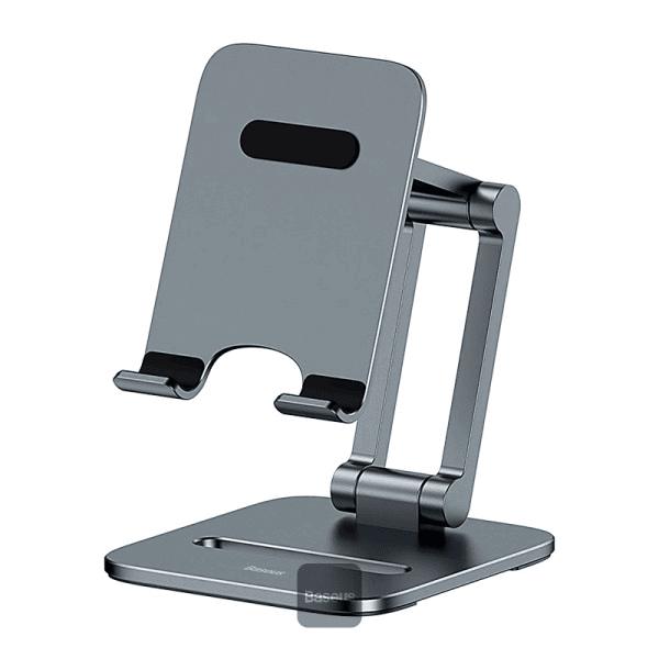 Baseus Grey Biaxial Foldable Metal Desktop Stand for Phones and Tablets