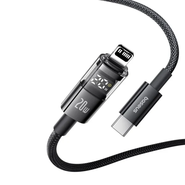 Baseus Display 2 Lightning Cable (USB-C) — 20W PD with On-Cable Wattage Screen