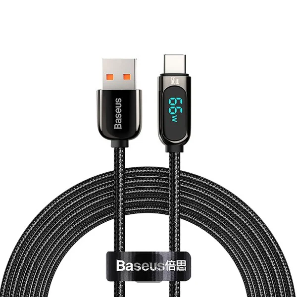 Baseus Display USB to Type-C Cable 66W | Live Power Readout, 480 Mbps