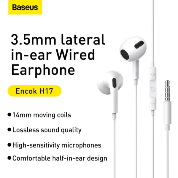 Baseus Encok H17 — Lateral In-Ear Wired Earphones with Type-C DAC (NGCR020002)