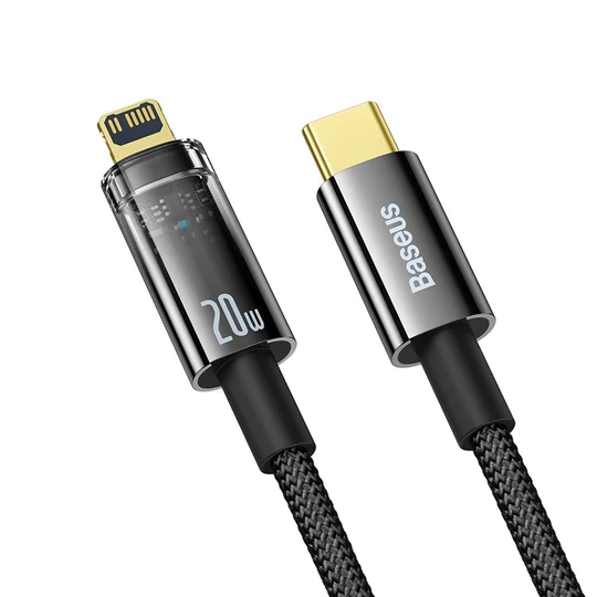 Baseus Explorer Type-C to iPhone Cable – 20W Fast Charge, Auto Shut-Off