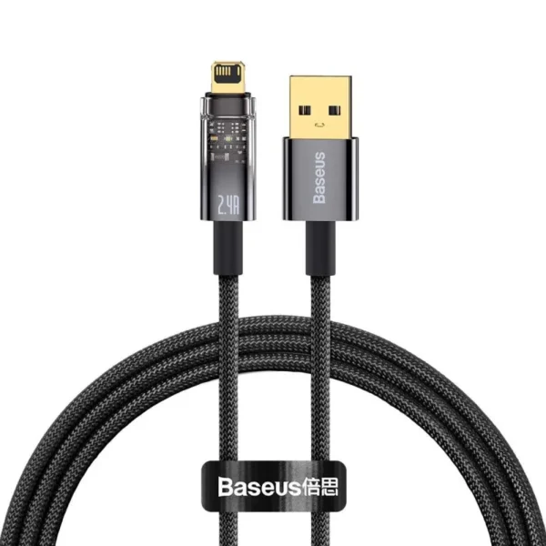 Baseus Explorer USB-A to Lightning Cable — 2.4A, Auto Shut-Off
