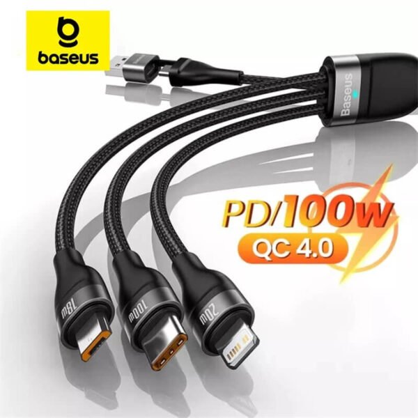 Baseus Flash Series CA2T3-G1 — 100W USB-A to USB-C Data Cable (1.8 m)