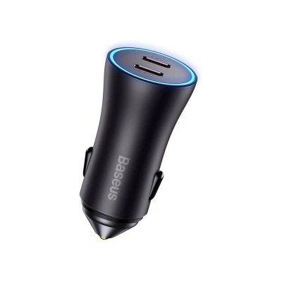 Baseus Golden Contactor Pro Dual USB-C 40W Car Charger – Grey