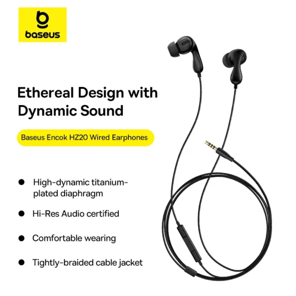 Baseus Encok HZ20 3.5 mm Wired Earphones — Inline Remote