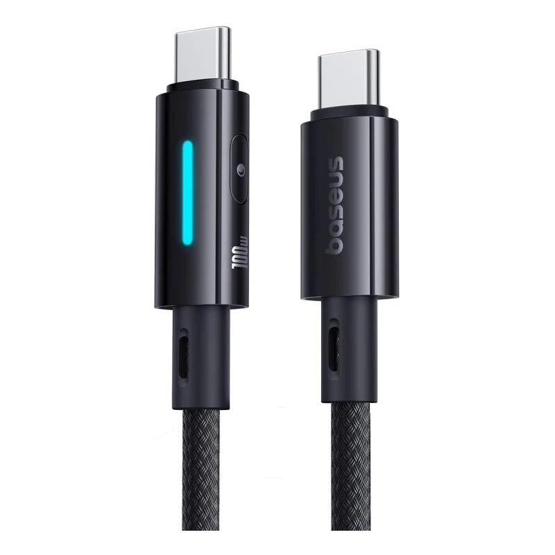 Baseus Lit USB-C to USB-C 100W Cable — Flowing Light & Multi-Tier PD