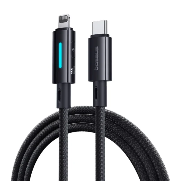 Baseus Lit USB-C to Lightning 20W Cable — Button Control & Charge Glow