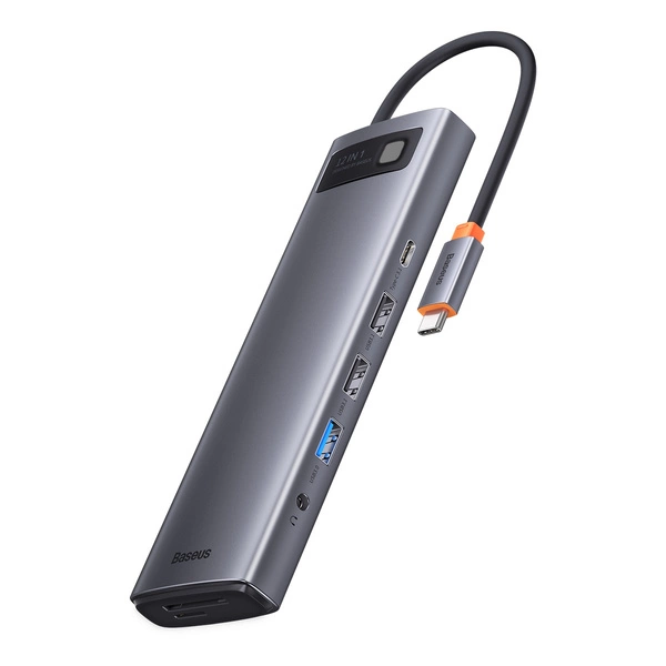 Baseus Metal Gleam 12-in-1 Type-C Docking Station (Gray) — Metal Body, 4K & 5Gbps USB