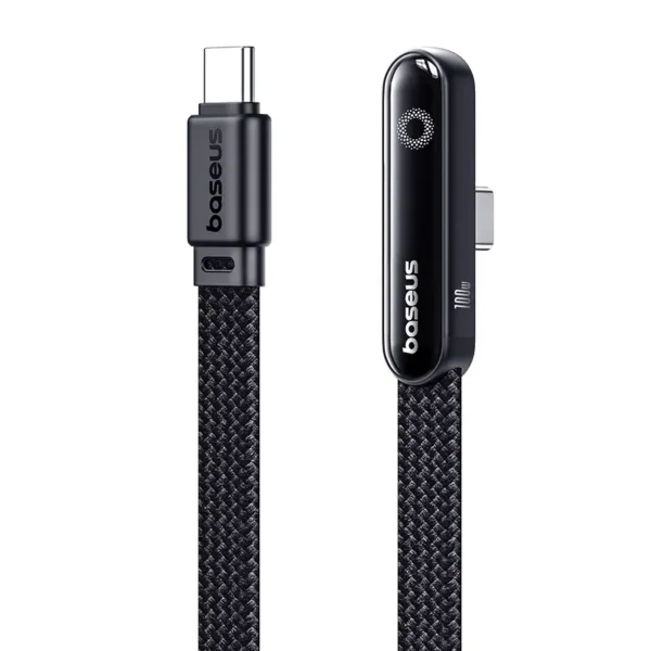 Baseus MVP 3 100W USB-C Cable — Cosmic Black with Status LEDs