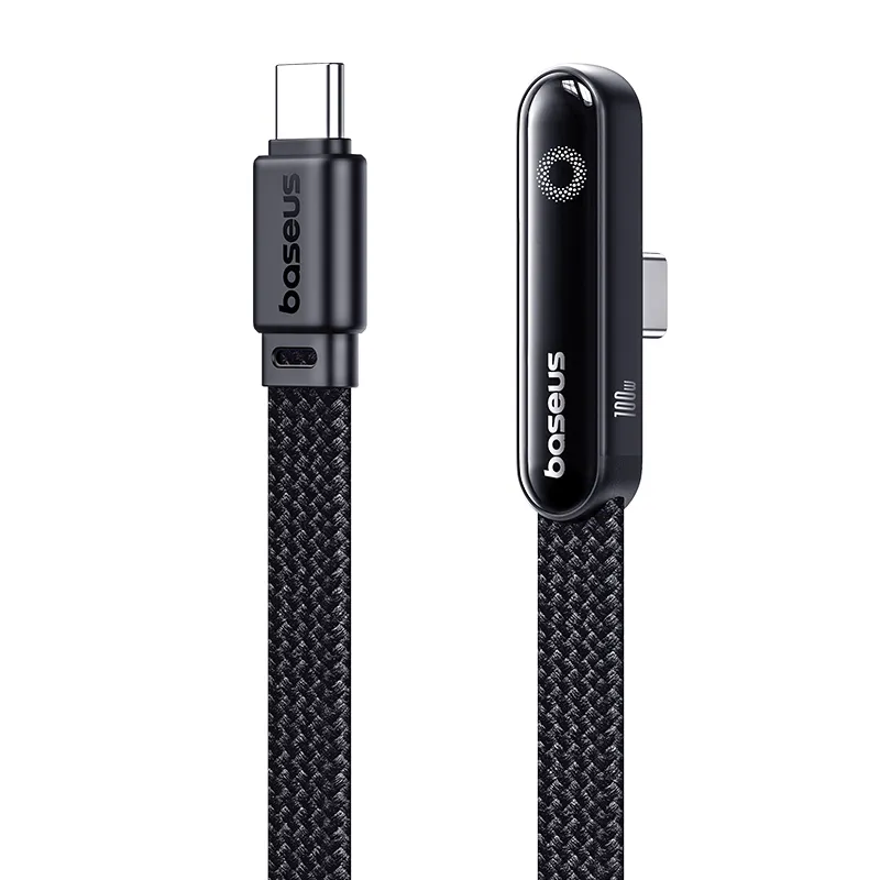 Baseus MVP 3 100W USB-C Cable — Cosmic Black with Status LEDs