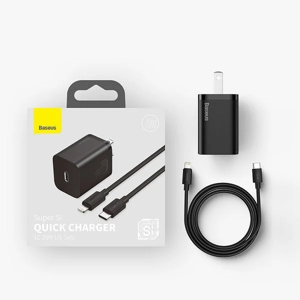 Baseus Super Si 20W PD Wall Charger — Type-C to Lightning Kit