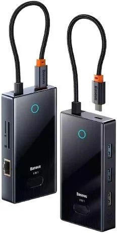 Baseus PioneerJoy Grey 8-in-1 USB-C Dock – 4K HDMI & PD Pass-Through