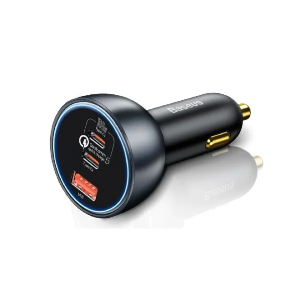 Baseus 160W Vehicle Charger — Dual USB-C Plus USB-A (QC5.0)