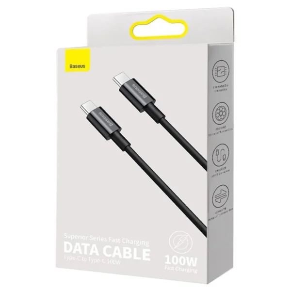 Baseus Superior USB-C to USB-C Cable — 100W 5A with Live Power Display
