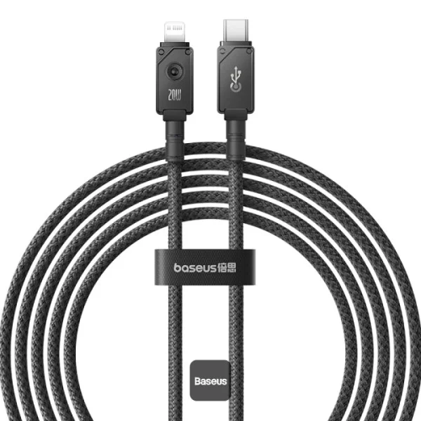 Baseus Unbreakable Series Cluster Black USB-C to iPhone 20W Cable – 480Mbps Data