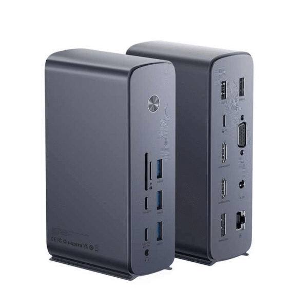 Baseus UnionJoy Pro – 17-Port Grey Dock with Four-Screen Output