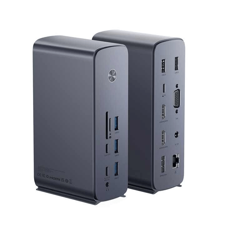 Baseus UnionJoy Pro – 17-Port Grey Dock with Four-Screen Output