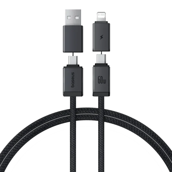 Baseus 2m Two-for-Two Cable — 60W PD, U+C and C+L Combo Ends