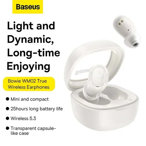 Baseus WM02 TWS Earbuds — Capsule Case, 25H Playtime