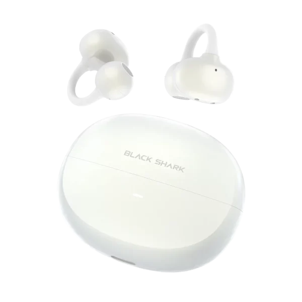Black Shark C3 White — Open-Ear Clip Earbuds with OpenBass