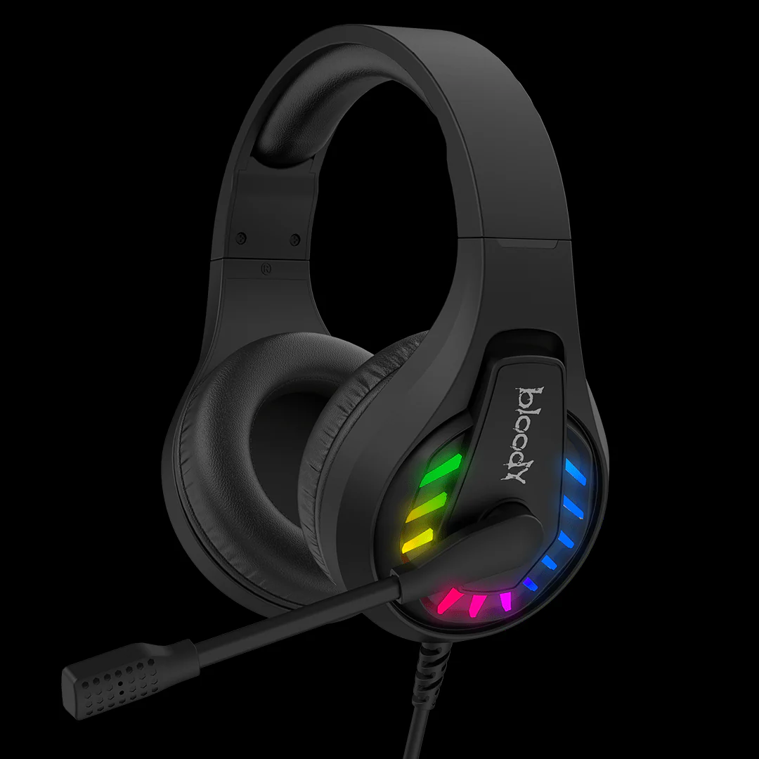 Bloody G230P Gaming Headset — 50 mm Stereo & Neon USB Lighting