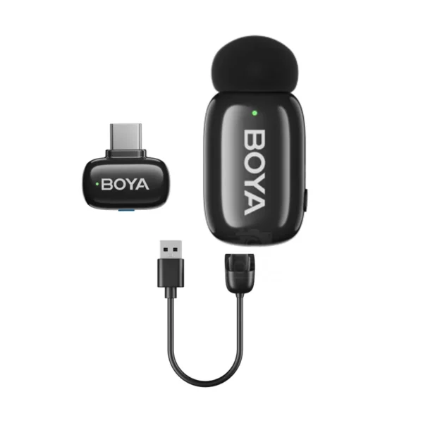 BOYA Mini 2-06 AI Clip-On Wireless Mic — Type-C Receiver for Android