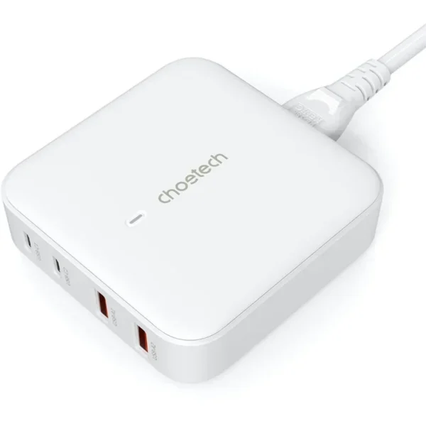Choetech PD8008 White — 100W GaN Desktop Charger with 4 Ports