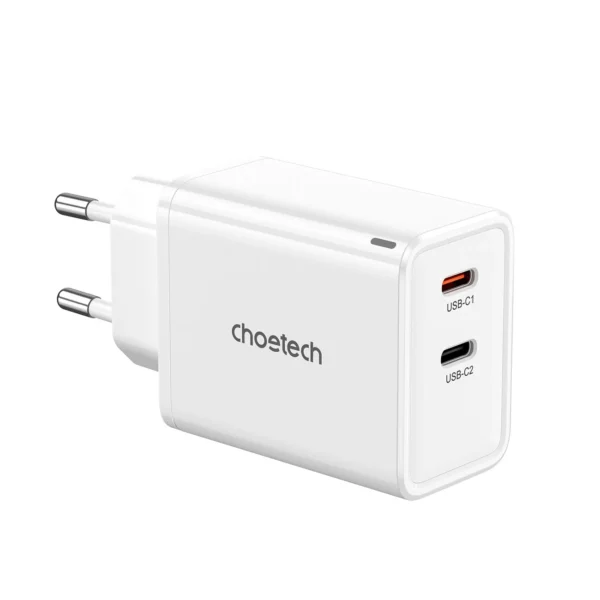 Choetech PD6013 GaN Charger — 65W Dual USB-C PD, 100–240V
