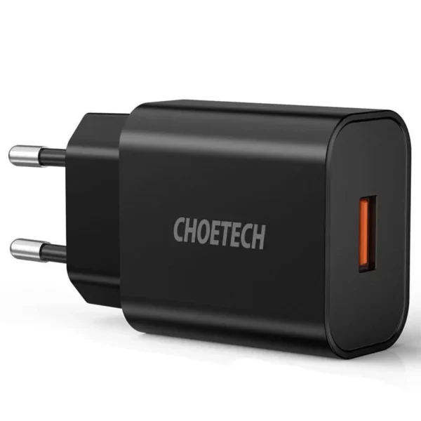 Choetech Q5003 EU Plug Wall Charger – QC 3.0, 18 W / 3 A (Black)
