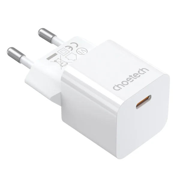 Choetech PD5010 EU Mini — 20W GaN USB-C PD Charger (White)