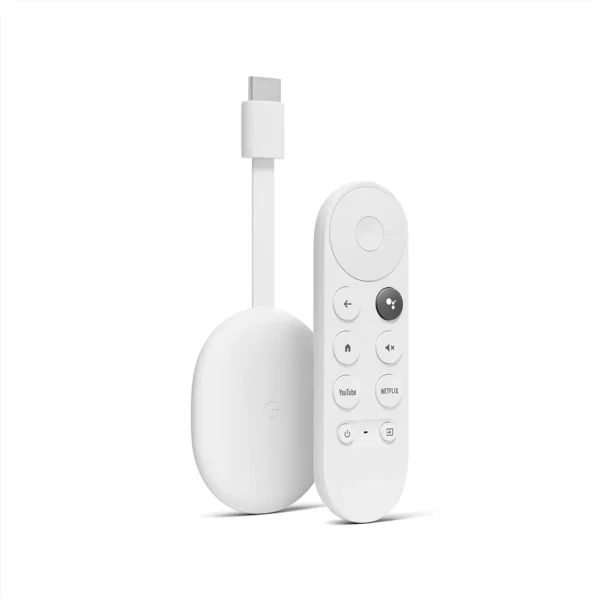 Google Chromecast with Google TV (1080p HD, Snow) — HDR Streaming & Voice Remote